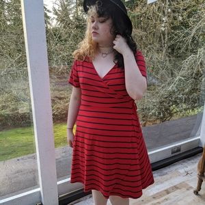 Striped torrid wrap dress